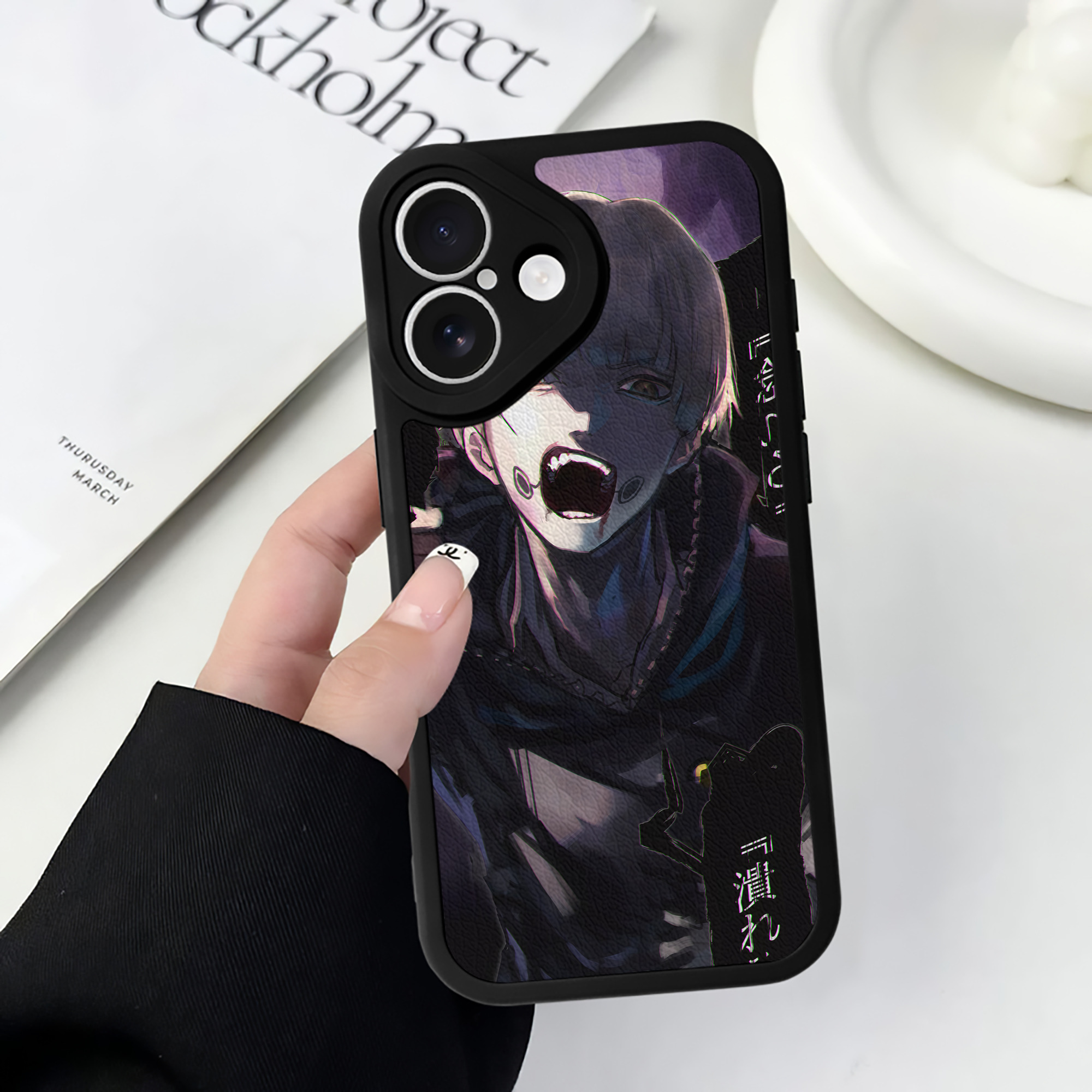 （画像用） 呪術廻戦 Jujutsu Kaisen 【iPhone 16シリーズ対応】シリコンスマホケース（レザー調） 材質：シリコン